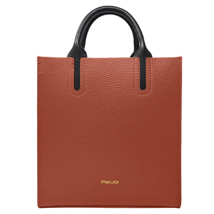 Borsa Donna a Mano con Tracolla, In Vera Pelle Morbida, Made in Italy, Modello Clizia Parubi Borse Rosso Mattone - vista 201