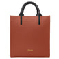 Borsa Donna a Mano con Tracolla, In Vera Pelle Morbida, Made in Italy, Modello Clizia Parubi Borse Rosso Mattone - vista 201