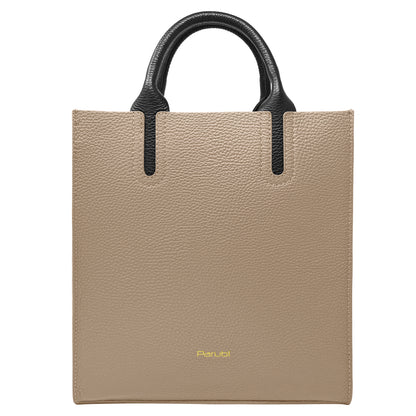 Borsa Donna a Mano con Tracolla, In Vera Pelle Morbida, Made in Italy, Modello Clizia Parubi Borse Marmo - vista 209
