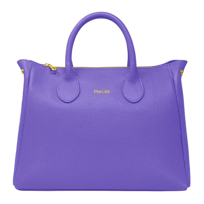 Borsa Donna a Mano con Tracolla, In Vera Pelle Morbida, Made in Italy, Modello Ada Parubi Borse Blu Pervinca - vista 109