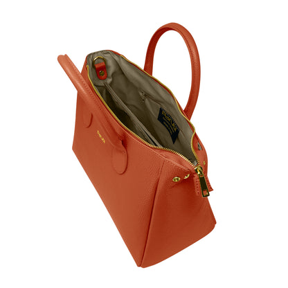Borsa Donna a Mano con Tracolla, In Vera Pelle Morbida, Made in Italy, Modello Ada Parubi Borse - vista 149
