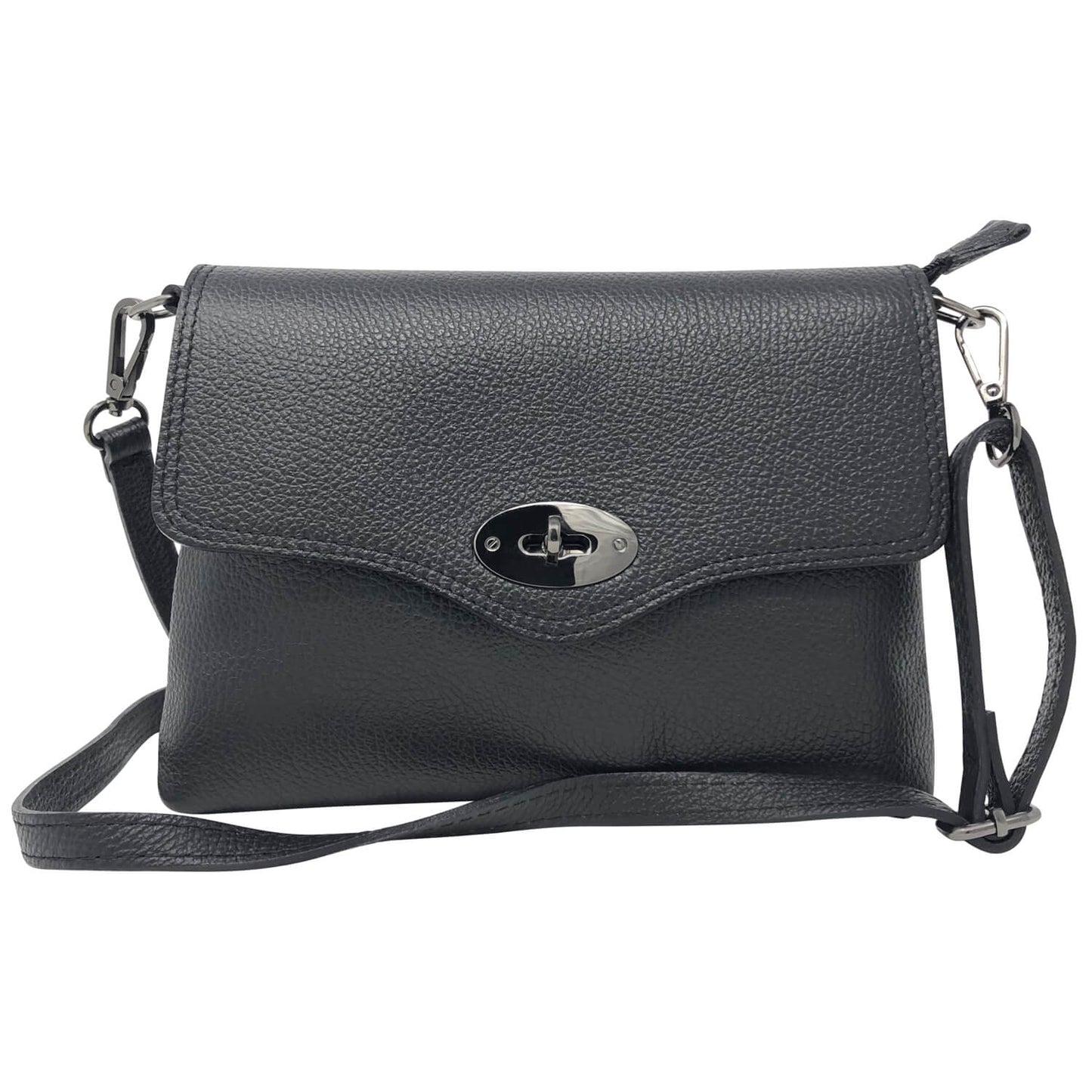 Borsa Donna a Mano con Tracolla, In Vera Pelle, Made in Italy, Modello Dalia Parubi Borse Nero - foto prodotto