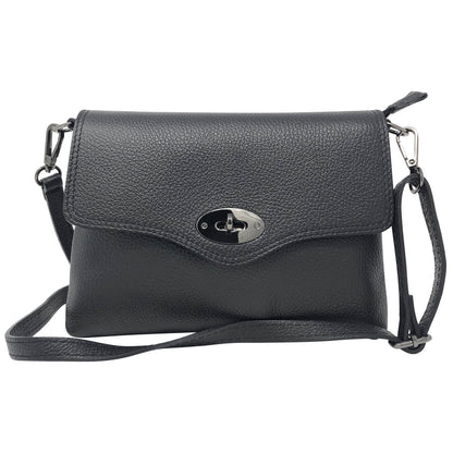 Borsa Donna a Mano con Tracolla, In Vera Pelle, Made in Italy, Modello Dalia Parubi Borse Nero - foto prodotto