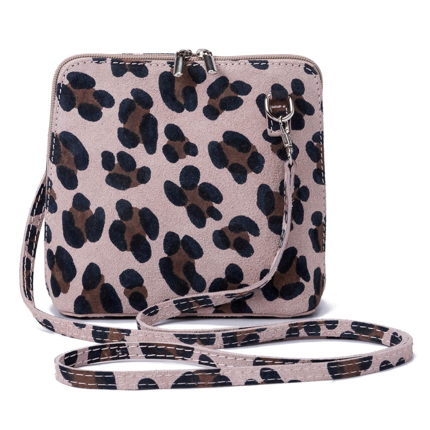 Borsa Donna a Tracolla, In Vera Pelle Scamosciata, Made in Italy, Modello Alina 4.0 Parubi Borse Beige - foto prodotto