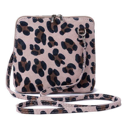 Borsa Donna a Tracolla, In Vera Pelle Scamosciata, Made in Italy, Modello Alina 4.0 Parubi Borse Beige - foto prodotto