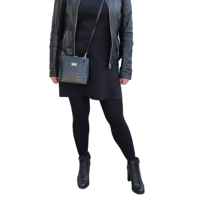 Borsa Donna a Tracolla, In Vera Pelle Scamosciata, Made in Italy, Modello Alina 4.0 Parubi Borse - vista 6
