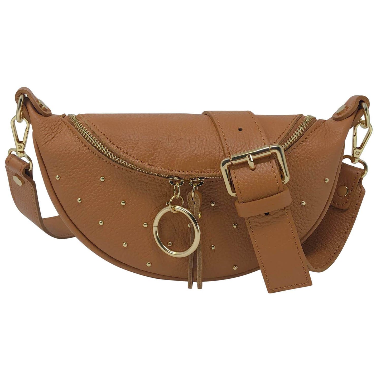 Marsupio da Donna con Tracolla, In Vera Pelle, Made In Italy, Modello Ingrid, Cuoio Parubi - foto prodotto