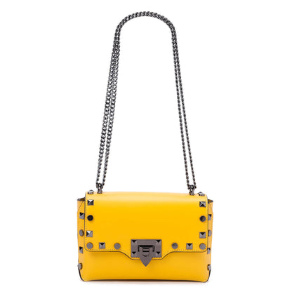 Borsa Donna a Tracolla, In Vera Pelle, Made in Italy, Modello Kelly, Colore Giallo Parubi Borse - vista 4