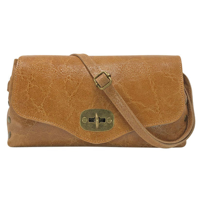Borsa Donna a Tracolla, In Vera Pelle, Made in Italy, Modello Frida, Laminato Parubi Borse Cuoio - foto prodotto
